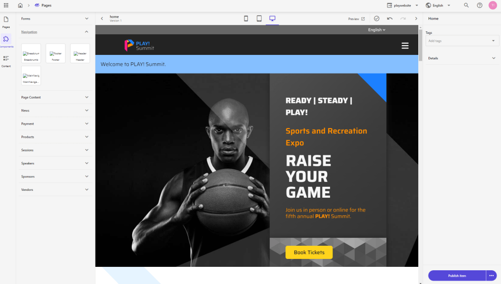 Sitecore XM Cloud page editor